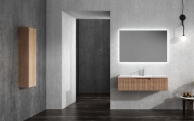 Mueble baño de Roble Macizo 1 Cajón + 1 Lavabo de Corian® 854