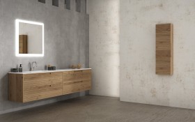 Mueble baño de Roble Macizo 4 Cajones + 1 Lavabo de Corian® 857