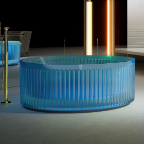Bañera Redonda Luxe Blue Smoked Exenta Traslúcida
