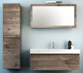 Mueble de Roble Macizo a medida con 1 Cajón + 1 Lavabo de Corian® 543