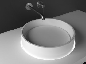 Lavabo iluminado de Krion a Medida 1 Seno Loa Down Detalle