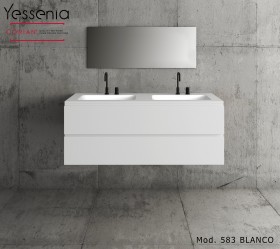 Mueble de MDF a medida con 2 Cajones Superpuestos + 2 Lavabos de diseño Corian® M583 Principal