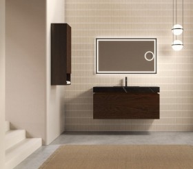 Mueble Suspendido de Roble + Encimera de HI-MACS® Marquina | 25022