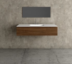 Mueble baño de Roble Macizo 1 Cajón + 1 Lavabo de Corian® 587