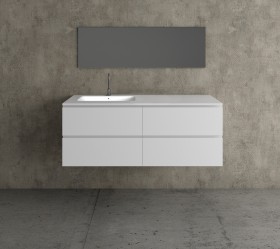 Mueble MDF 4 Cajones + 1 Lavabo de Resina Desplazado Principal