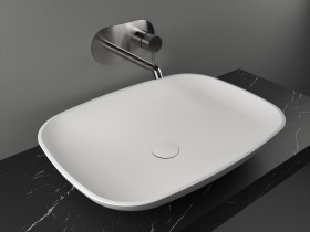 Lavabo de diseño Krion a Medida 1 Seno Stone Square Top Detalle