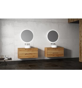 Mueble baño de Roble Macizo 2 Cajones + 1 Lavabo de Corian® 853