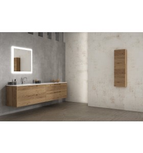 Mueble baño de Roble Macizo 4 Cajones + 1 Lavabo de Corian® 857