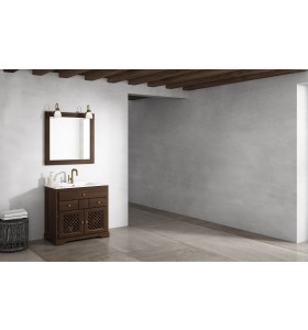 Mueble baño de Pino Macizo con 3 Cajones + 2 puertas + 1 Lavabo Porcelana 865