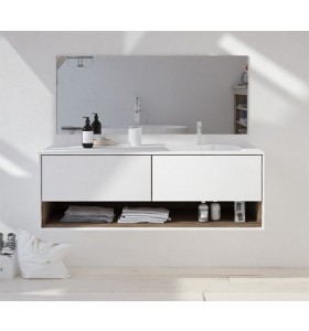 Mueble de MDF a Medida con 3 Cajones + 1 Lavabo desplazado de diseño Corian®506