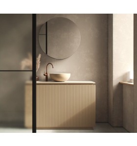 Mueble independiente lacado MDF 3D + Lavabo de apoyo Solid Surface | 25026
