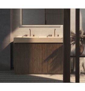 Mueble independiente de Roble 3D + Encimera de Hi-Macs® | 25027 