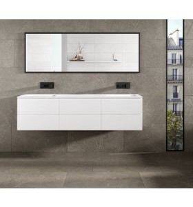 Mueble bajo lavabo lacado blanco a medida - Plena Carpintería