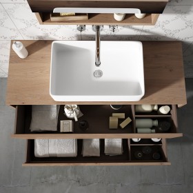 Mueble baño de Roble Macizo 2 Cajones | 856