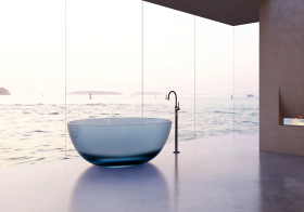 Bañera Redonda Blue Smoked Exenta Traslúcida