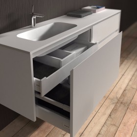 Mueble de MDF a Medida con 2 Cajones Consecutivos + 1 Lavabo de diseño Corian® 722