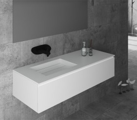 Mueble de MDF a Medida con 1 Cajón + 1 Lavabo de diseño Corian® M500