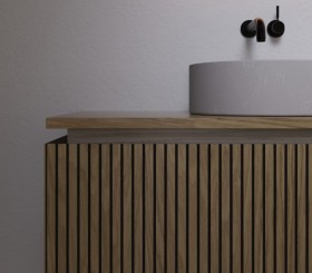 Mueble Suspendido de Roble efecto 3D | 2 Cajones + 2 Interiores  | 250111