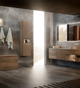 Mueble Baño Moderno Nogal Americano 714 