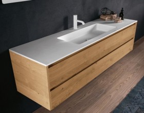 Mueble Roble Macizo con lavabo Corian Principal