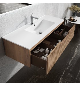 Mueble baño de Roble Macizo 1 Cajón + 1 Lavabo de Corian® 854