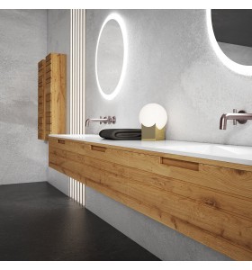 Mueble baño de Roble Macizo 3 Cajones + 2 Lavabos de Corian® 858