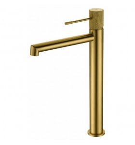 Grifo lavabo caño alto color Oro Cepillado Line | 999