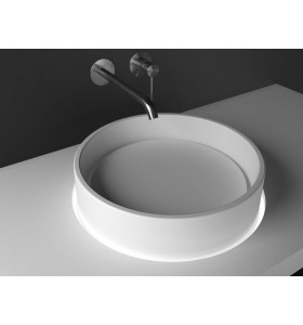 Lavabo iluminado de Krion a Medida 1 Seno Loa Down Detalle