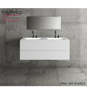 Mueble de MDF a medida con 2 Cajones Superpuestos + 2 Lavabos de diseño Corian® M583 Principal