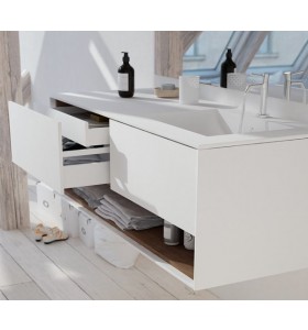 Mueble de MDF a Medida con 3 Cajones + 1 Lavabo desplazado de diseño Corian®506