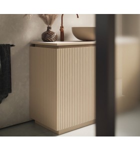 Mueble independiente lacado MDF 3D + Lavabo de apoyo Solid Surface | 25026