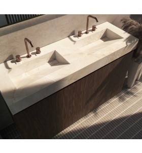 Mueble independiente de Roble 3D + Encimera de Hi-Macs® | 25028