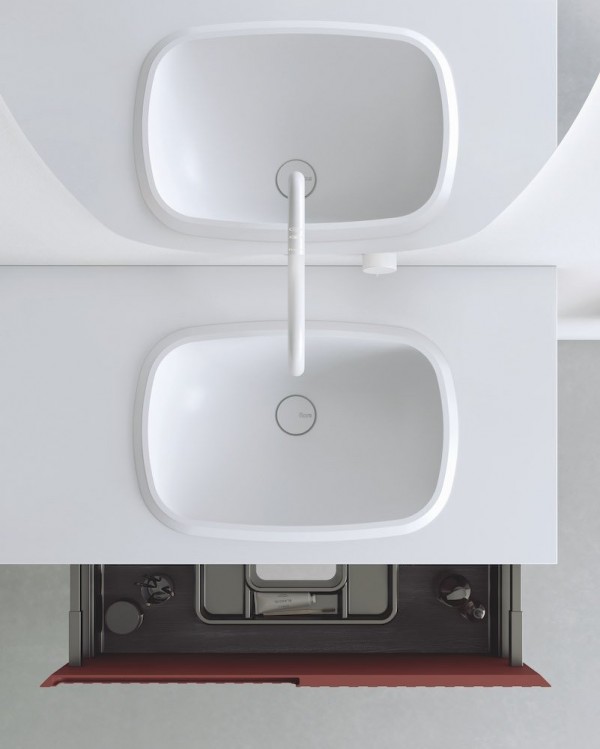 Mueble de baño a medida con lavabo Corian 501 | Baños de autor