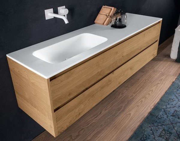 Mueble Roble Macizo con lavabo Corian Ejemplo