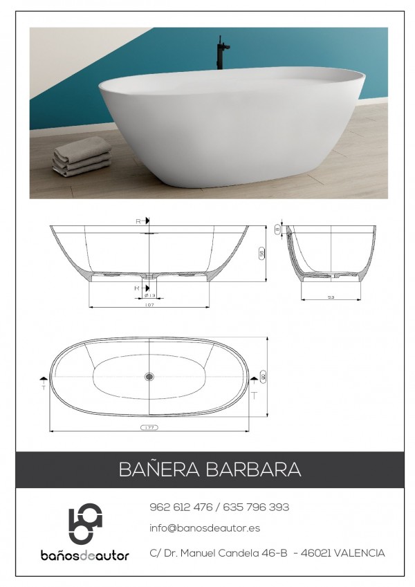 Bañera Barbara Plano