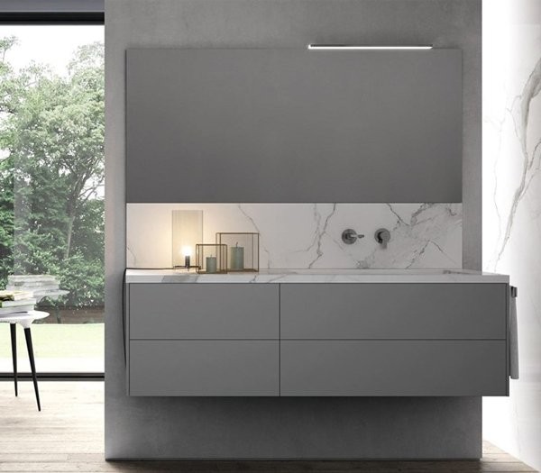 Mueble de MDF a medida con 4 cajones + 1 Lavabo de diseño Corian® Principal