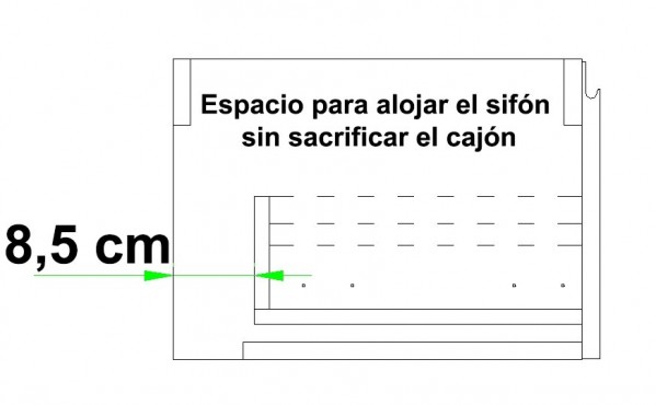 Mueble MDF de 1 Cajón + Encimera con 1 Lavabo Resina Desplazado Plano