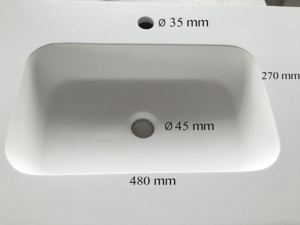 Mueble MDF de 1 Cajón + 1 Lavabo Resina Centrado 4001 Seno