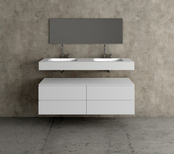 Conjunto 494 | Módulo MDF con 4 Cajones + 2 Lavabos de SOLID COAT