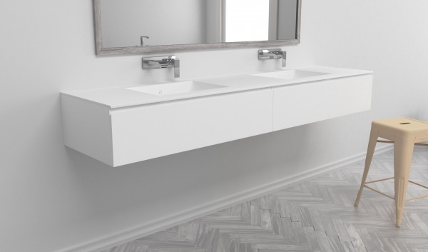 Mueble de MDF a Medida con 2 Cajones Consecutivos + 2 Lavabos de diseño Corian® Principal