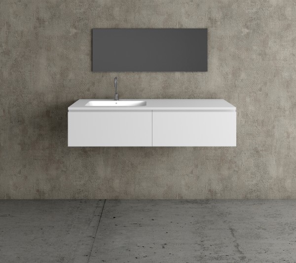 Mueble MDF de 2 Cajones + 1 Lavabo de Resina Desplazado Principal