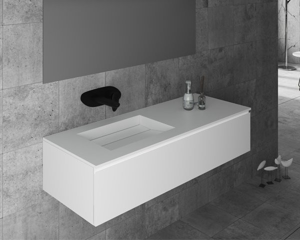 Mueble de MDF a Medida con 1 Cajón + 1 Lavabo de diseño Corian® M500