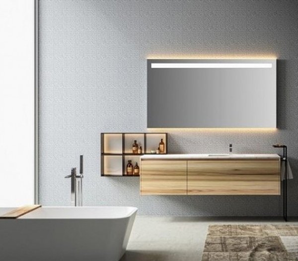 Mueble de Natural a medida con lavabo Corian® 524 | Baños de autor
